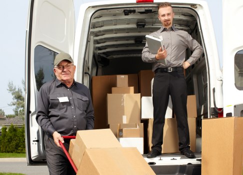 Satisfied customers using removal truck hire services in Wimbledon